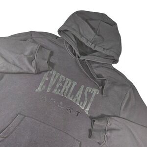 Everlast Sport Men 2XL Black Hoodie Tonal Logo Pullover Sweatshirt Big & Tall 2X
